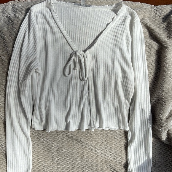 💙Gaze long sleeve tie top - Picture 1 of 4